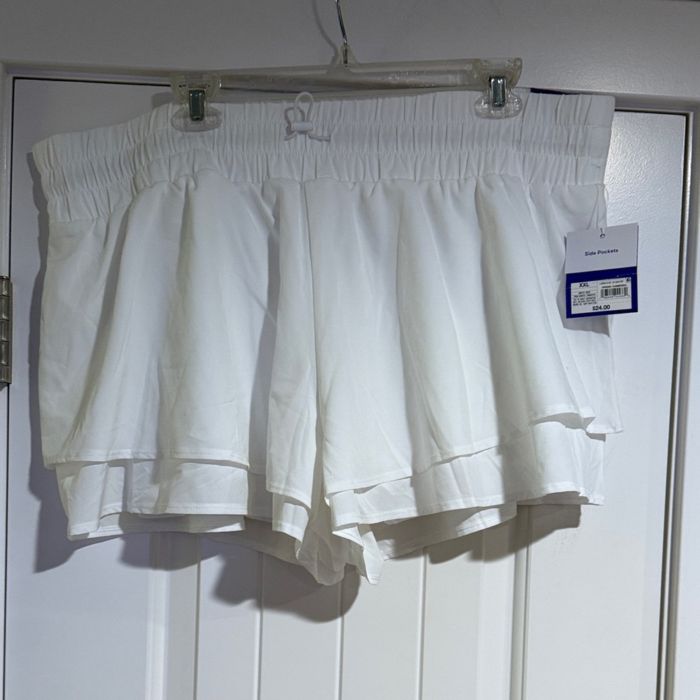Joy Lab Women's High Waist White Layered Shorts